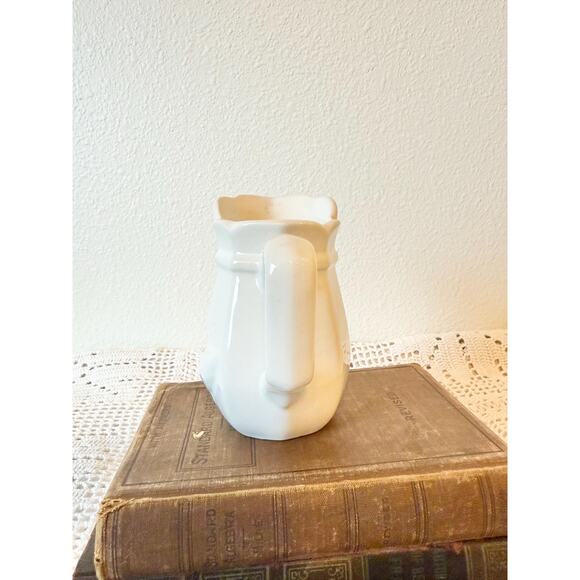 Heavy White Ceramic Country Farmhouse Goose Creamer Pitcher - Picture 4 of 5